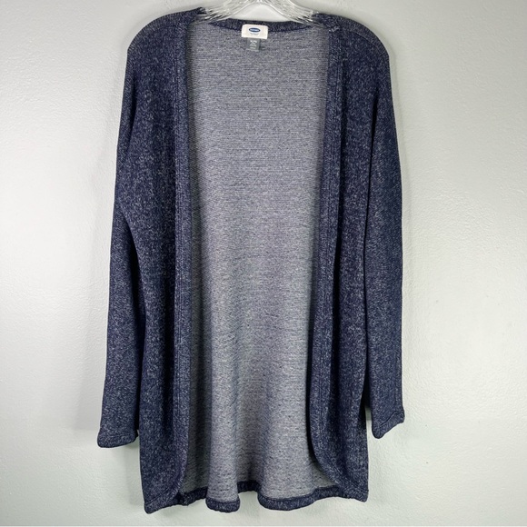 Old Navy Cardigan Sweater Women's‎ XL Lost At Sea Navy Blue Long Line Marled - Picture 3 of 10